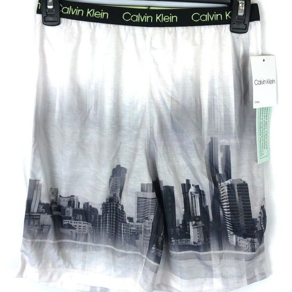 Calvin Klein Boy’s Size Large White Long Boxer Shorts, 1 Pair